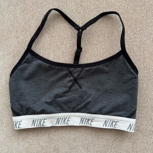 Nike Women's Charcoal and Black Sports Bra